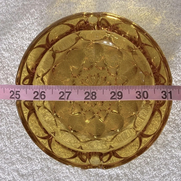 Vintage Anchor Hocking  Fairfield Round Amber Glass Ashtray Trinket Dish - Picture 11 of 11